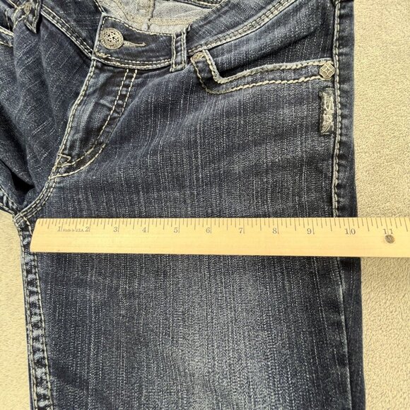 Silver Jeans Womens 31x30 Suki Surplus Boot Denim Blue Light Flap Pockets Pants - Picture 8 of 13